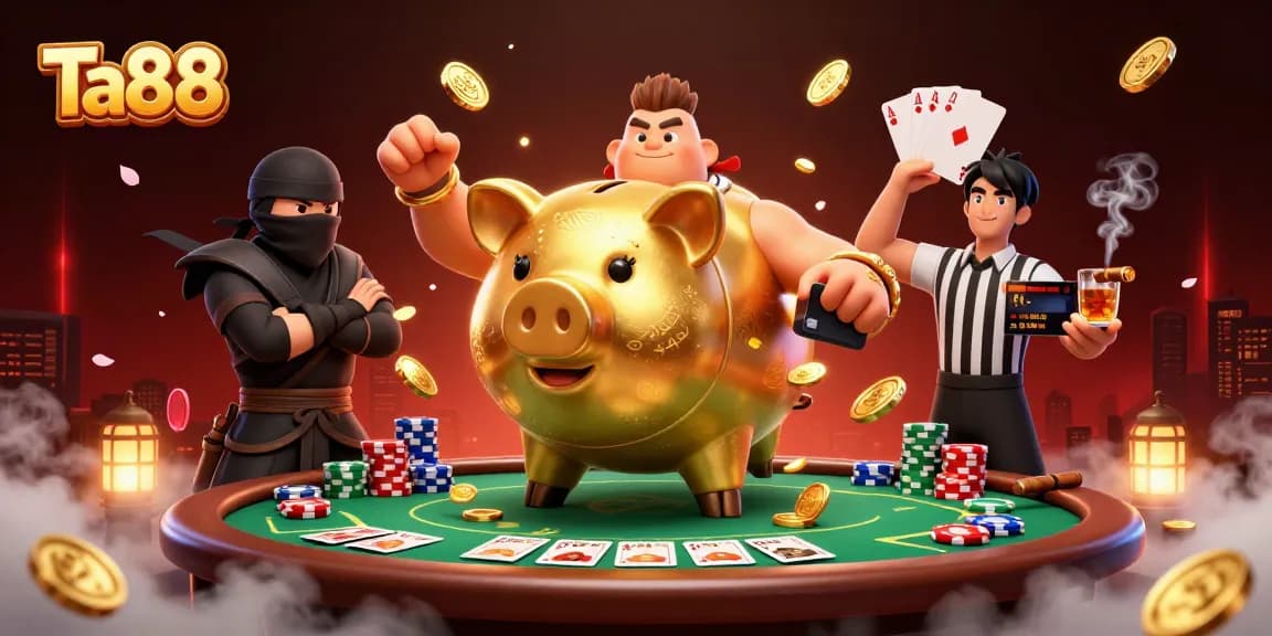 Experience the thrilling Ta88 gaming scene with dynamic action from a sumo pig character!