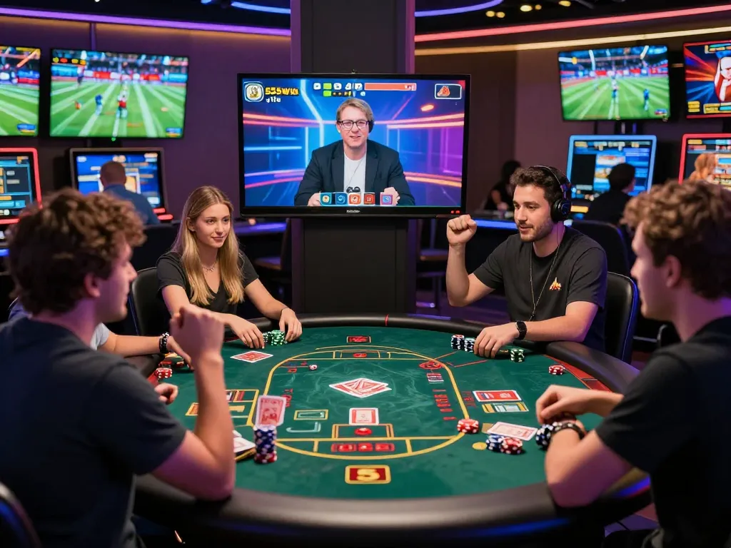Exciting moment of players engaging in live casino games at 555win, showcasing modern digital gambling experience.