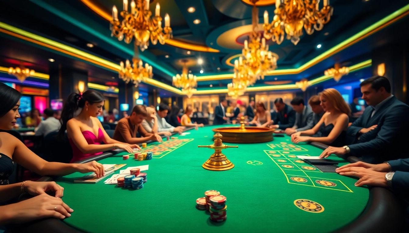 Exciting casino action at HAY 88 showcasing poker tables and roulette wheels.
