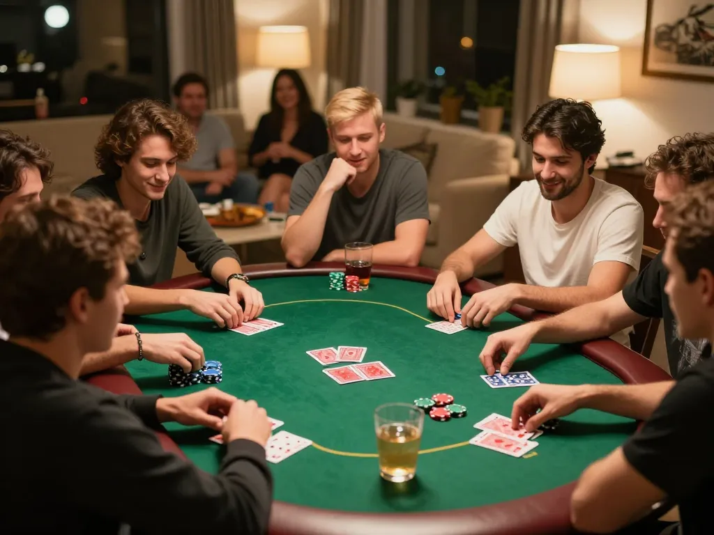 Người chơi câu lạc bộ B52 tận hưởng một đêm poker thú vị, thể hiện tình bạn và chiến lược.