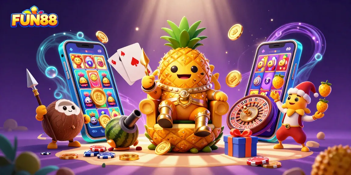 Spin and win at FUN88 with vibrant 3D casino characters dominating the scene.