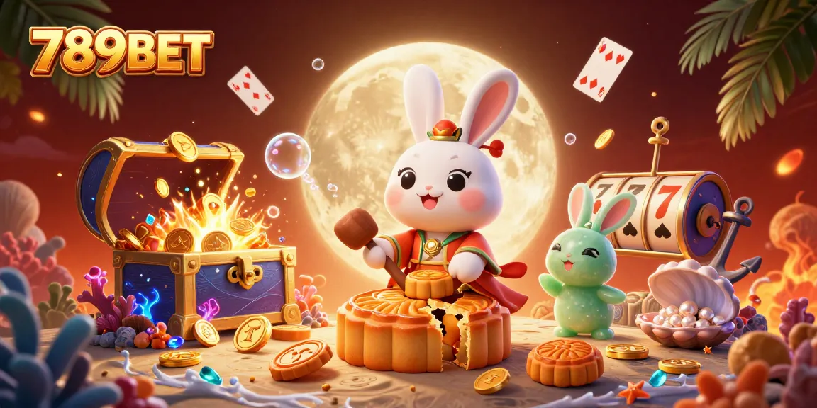 Experience the excitement of winning with 789BET in this vibrant 3D casino scene featuring lucky charms and treasures.