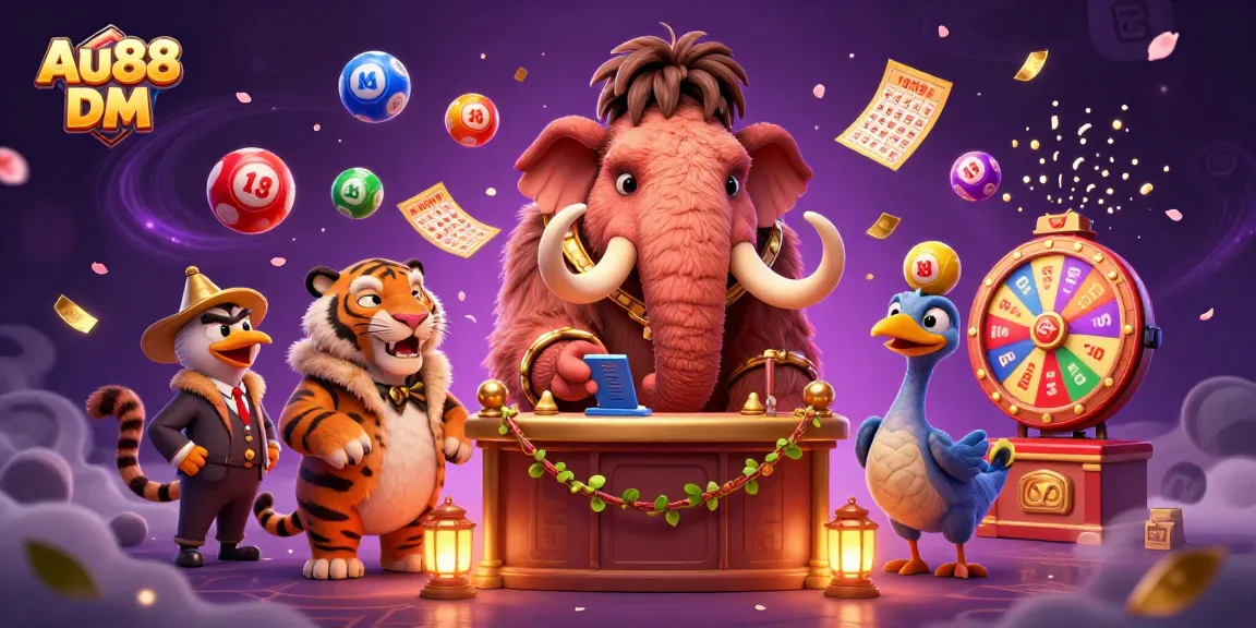 Engage with Au88 DM at a vibrant casino scene featuring dynamic characters and gaming elements.