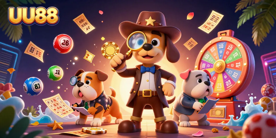 Engage in thrilling lottery games at UU88 with dynamic elements and vibrant characters in a captivating scene.