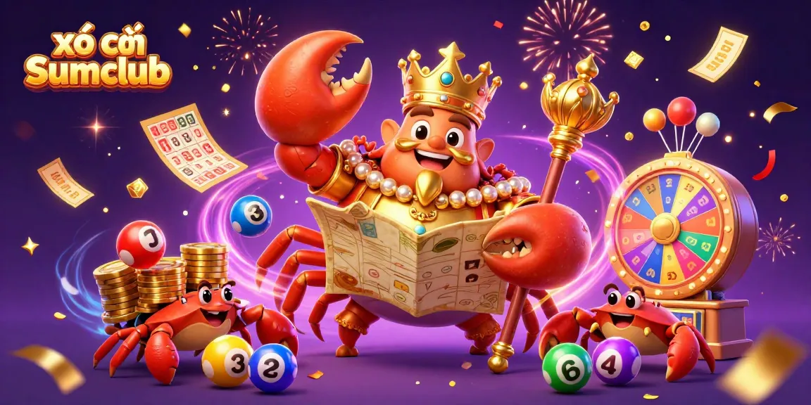 Experience the excitement of xổ số Sumclub with colorful lottery elements and a playful scene reflecting casino fun.