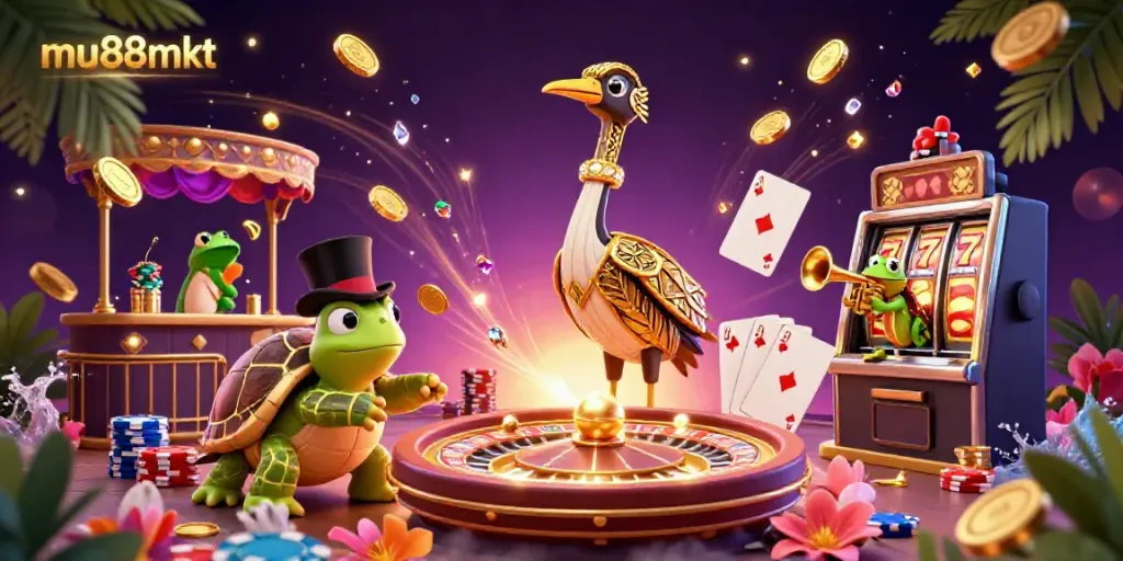 Experience the vibrant mu88mkt casino world with a roaring twenties theme featuring engaging characters and dynamic gaming elements.