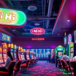 Nổ Hũ gaming scene showcasing vibrant slot machines and players engaged in exciting gameplay.