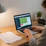 Kuwin co player making online bets from home with strategic bankroll management notes
