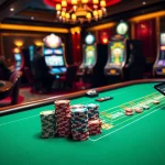 Exciting baccarat action at the XX88 casino with luxury decor and vibrant poker chips.