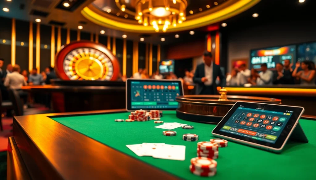 Experience the thrilling excitement of 8kbet with vibrant casino visuals and a dynamic gaming atmosphere.