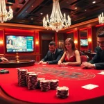 Experience the thrill of gambling at kjc pro with a vibrant casino scene featuring high-stakes poker tables and roulette wheels.