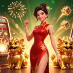 Experience the excitement of M 88 with a glamorous casino scene filled with vibrant game elements.