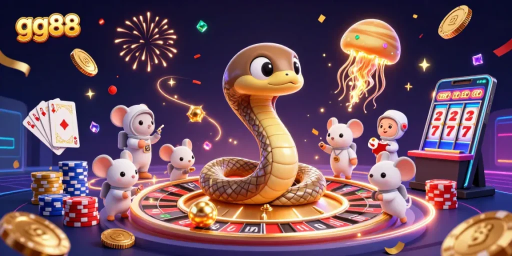 Join the excitement at gg88 as astronaut mice wager on a cosmic roulette wheel.