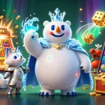 Experience exhilarating gaming with Sun win, featuring polar bear and fox amidst jackpot slot delights.