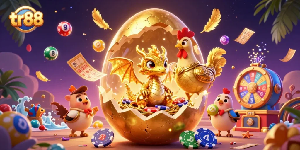 Engage with exciting tr88 casino experiences featuring a baby golden dragon and vibrant game elements!